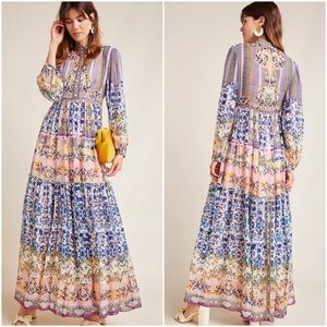 BHANUNI BY JYOTI for Anthropologie Anastasia Floral Maxi Dress